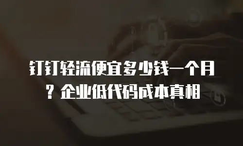 钉钉轻流便宜多少钱一个月？企业低代码成本真相