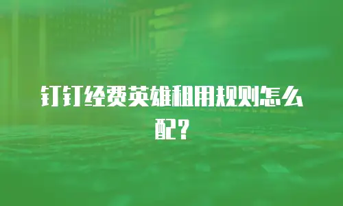 钉钉经费英雄租用规则怎么配？