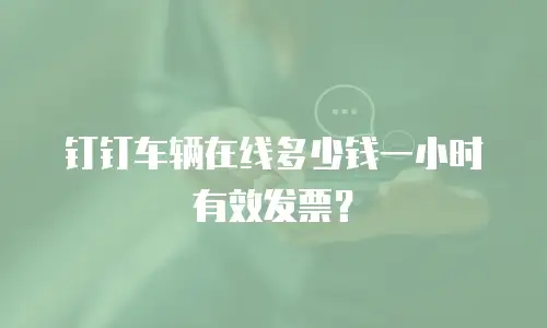 钉钉车辆在线多少钱一小时有效发票？