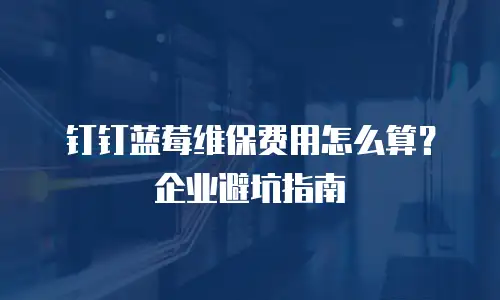钉钉蓝莓维保费用怎么算？企业避坑指南