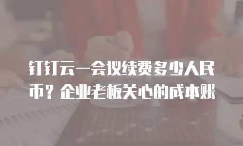 钉钉云一会议续费多少人民币？企业老板关心的成本账