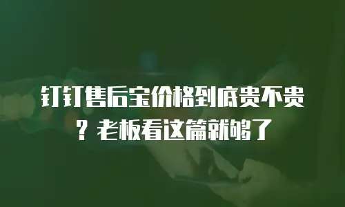 钉钉售后宝价格到底贵不贵？老板看这篇就够了