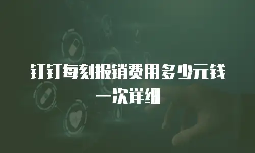 钉钉每刻报销费用多少元钱一次详细