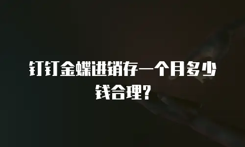 钉钉金蝶进销存一个月多少钱合理？