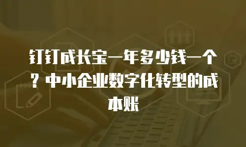 钉钉成长宝一年多少钱一个？中小企业数字化转型的成本账