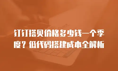 钉钉搭贝价格多少钱一个季度？低代码搭建成本全解析