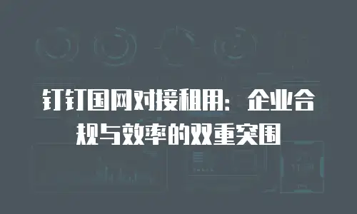 钉钉国网对接租用：企业合规与效率的双重突围