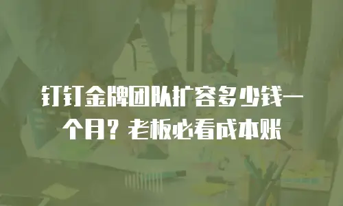 钉钉金牌团队扩容多少钱一个月？老板必看成本账