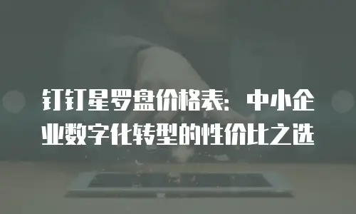 钉钉星罗盘价格表：中小企业数字化转型的性价比之选