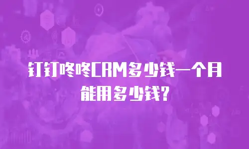 钉钉咚咚CRM多少钱一个月能用多少钱？