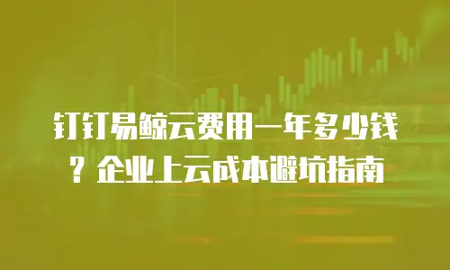 钉钉易鲸云费用一年多少钱？企业上云成本避坑指南