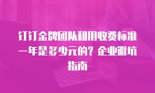 钉钉金牌团队租用收费标准一年是多少元的？企业避坑指南