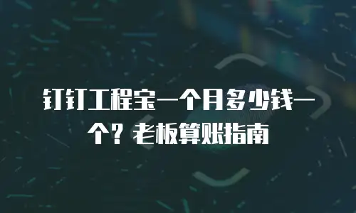 钉钉工程宝一个月多少钱一个？老板算账指南