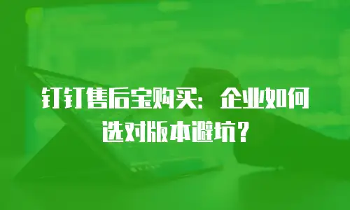 钉钉售后宝购买：企业如何选对版本避坑？