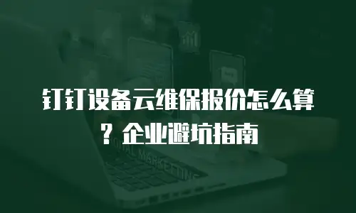 钉钉设备云维保报价怎么算？企业避坑指南