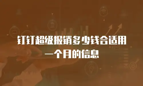 钉钉超级报销多少钱合适用一个月的信息
