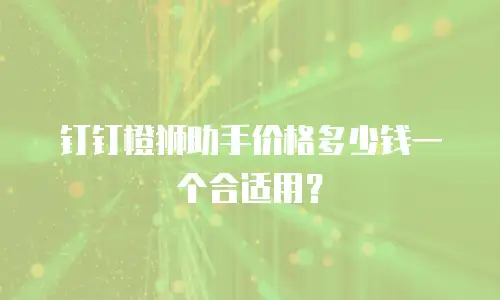 钉钉橙狮助手价格多少钱一个合适用？