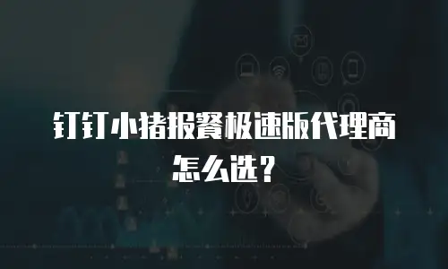 钉钉小猪报餐极速版代理商怎么选？