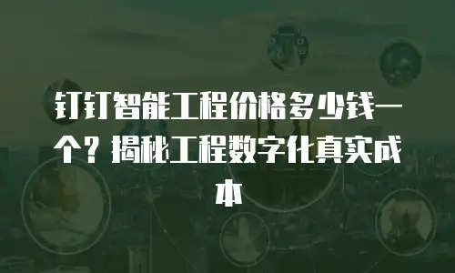 钉钉智能工程价格多少钱一个？揭秘工程数字化真实成本