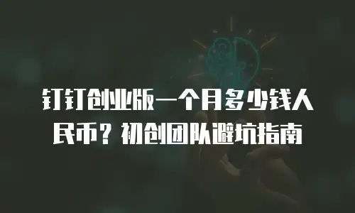 钉钉创业版一个月多少钱人民币？初创团队避坑指南