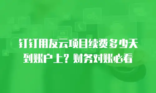 钉钉用友云项目续费多少天到账户上？财务对账必看