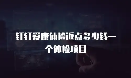 钉钉爱康体检返点多少钱一个体检项目