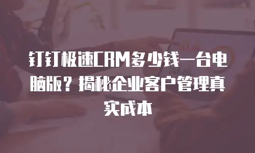 钉钉极速CRM多少钱一台电脑版？揭秘企业客户管理真实成本