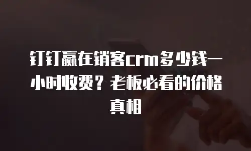 钉钉赢在销客crm多少钱一小时收费？老板必看的价格真相