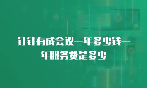 钉钉有成会议一年多少钱一年服务费是多少