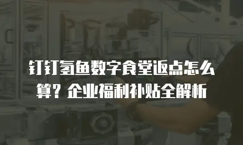 钉钉氢鱼数字食堂返点怎么算？企业福利补贴全解析