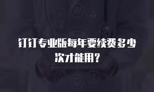 钉钉专业版每年要续费多少次才能用？