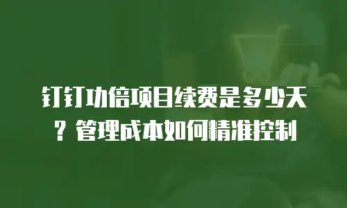 钉钉功倍项目续费是多少天？管理成本如何精准控制