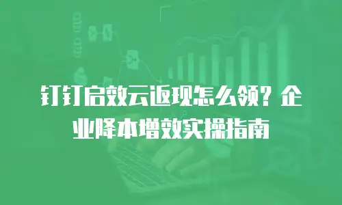 钉钉启效云返现怎么领？企业降本增效实操指南