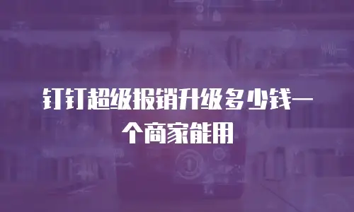 钉钉超级报销升级多少钱一个商家能用