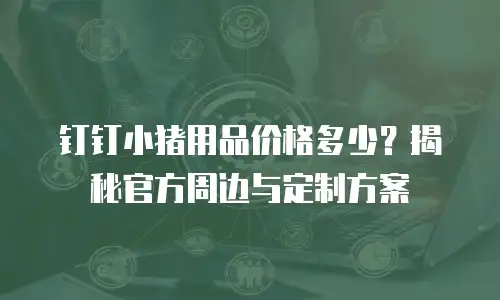 钉钉小猪用品价格多少？揭秘官方周边与定制方案