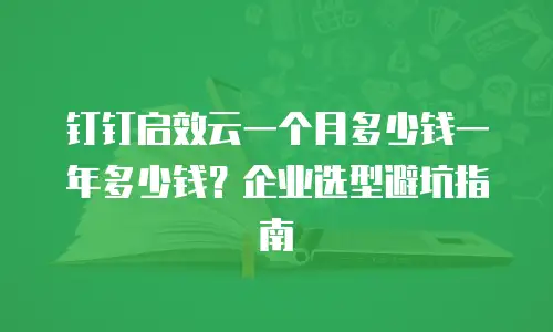 钉钉启效云一个月多少钱一年多少钱？企业选型避坑指南