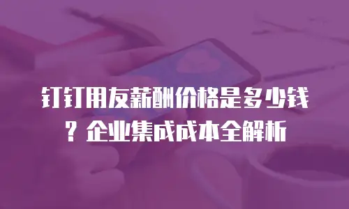 钉钉用友薪酬价格是多少钱？企业集成成本全解析
