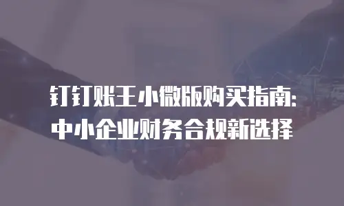 钉钉账王小微版购买指南：中小企业财务合规新选择