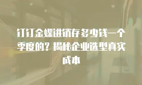 钉钉金蝶进销存多少钱一个季度的？揭秘企业选型真实成本
