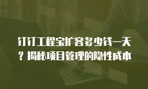 钉钉工程宝扩容多少钱一天？揭秘项目管理的隐性成本