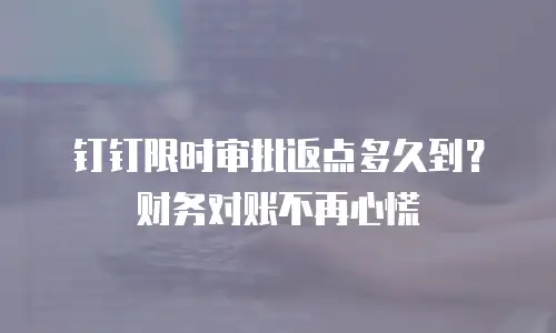 钉钉限时审批返点多久到？财务对账不再心慌