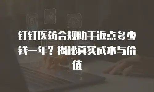 钉钉医药合规助手返点多少钱一年？揭秘真实成本与价值