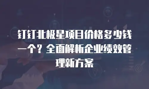 钉钉北极星项目价格多少钱一个？全面解析企业绩效管理新方案
