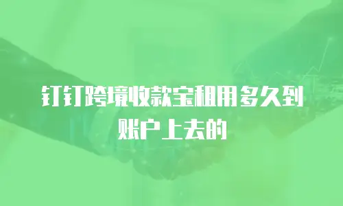 钉钉跨境收款宝租用多久到账户上去的