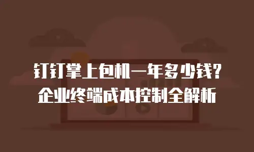 钉钉掌上包机一年多少钱？企业终端成本控制全解析