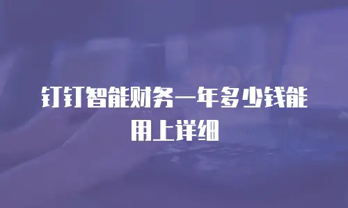 钉钉智能财务一年多少钱能用上详细