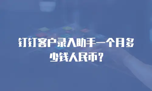 钉钉客户录入助手一个月多少钱人民币？