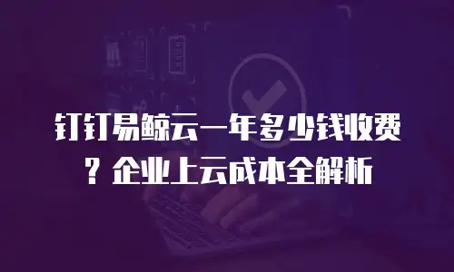 钉钉易鲸云一年多少钱收费？企业上云成本全解析