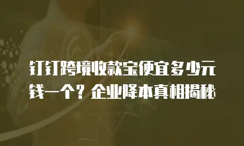 钉钉跨境收款宝便宜多少元钱一个？企业降本真相揭秘