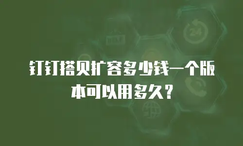 钉钉搭贝扩容多少钱一个版本可以用多久？